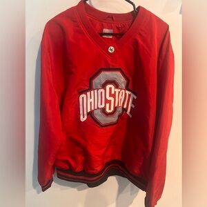 Ohio State Buckeyes Windbreaker Jacket Big & Tall Pullover Red & Black Mens XL